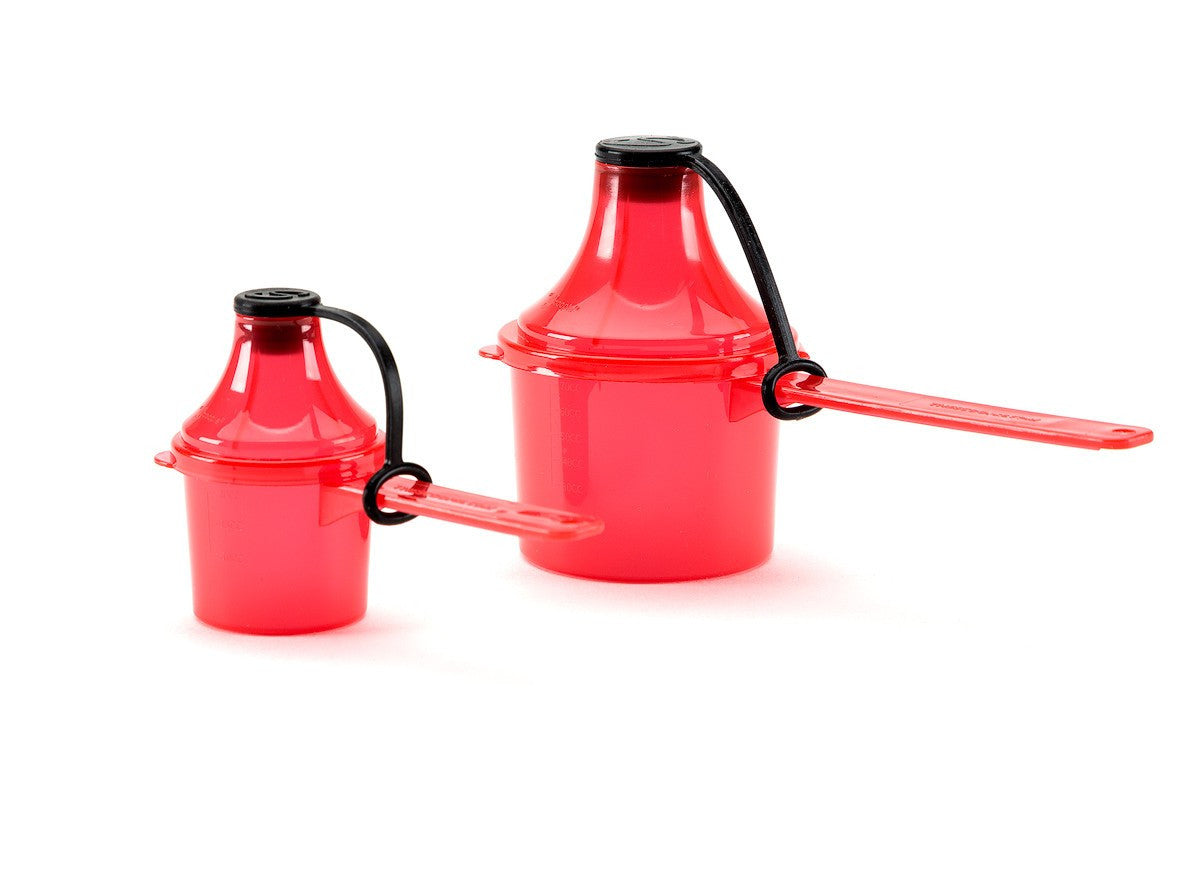 The Scoopie - 2 Pack (Double Pack) - 25 cc/mL 80 cc/mL - Pre (Small) and Post (Big) Workout Containers and Dispensers The Scoopie - Scoopie Portable Scoop Funnel 25cc/80cc Pre Post Double Pack