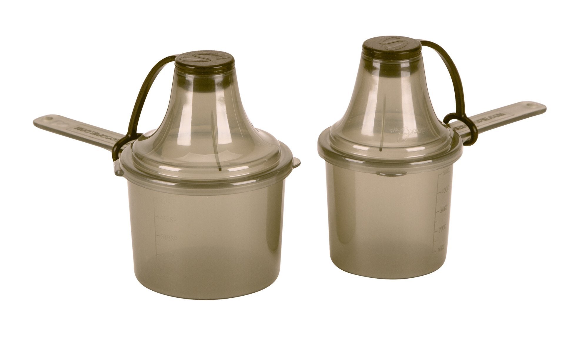 The Scoopie - 2 Pack (Double Pack)- 60 cc/mL 90 cc/mL - Gym Protein Container and Dispenser The Scoopie - The Scoopie Post Workout Dispenser - 2 Pack - 60ml/90ml