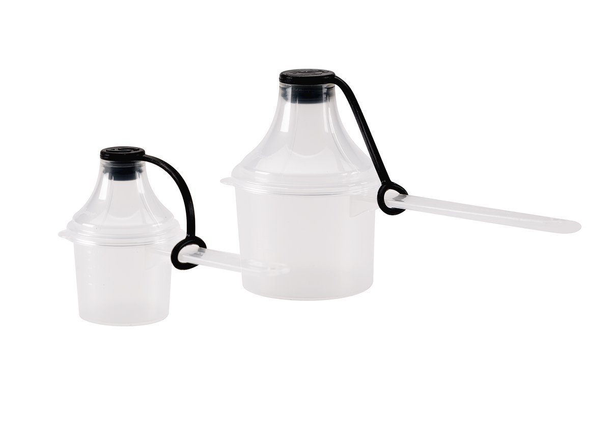 The Scoopie - 2 Pack (Double Pack) - 25 cc/mL 80 cc/mL - Pre (Small) and Post (Big) Workout Containers and Dispensers The Scoopie - The Scoopie Pre And Post Workout Dispenser - 2 Pack - 25ml/80ml