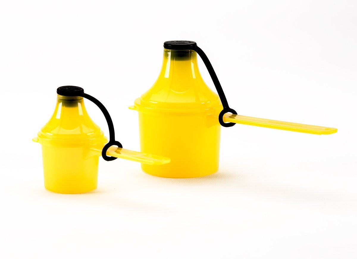 The Scoopie - 2 Pack (Double Pack) - 25 cc/mL 80 cc/mL - Pre (Small) and Post (Big) Workout Containers and Dispensers The Scoopie - The Scoopie Pre And Post Workout Dispenser - 2 Pack - 25ml/80ml