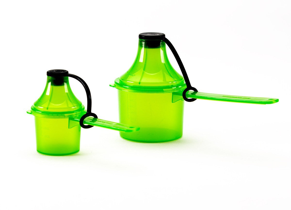 The Scoopie - 2 Pack (Double Pack) - 25 cc/mL 80 cc/mL - Pre (Small) and  Post (Big) Workout Containers and Dispensers $8.99
